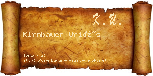 Kirnbauer Uriás névjegykártya
